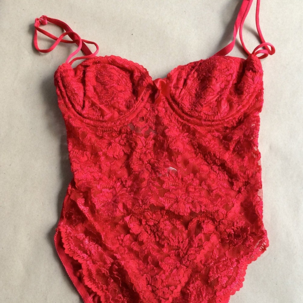1990s Vintage Victoria’s Secret Red Lingerie Bodysuit